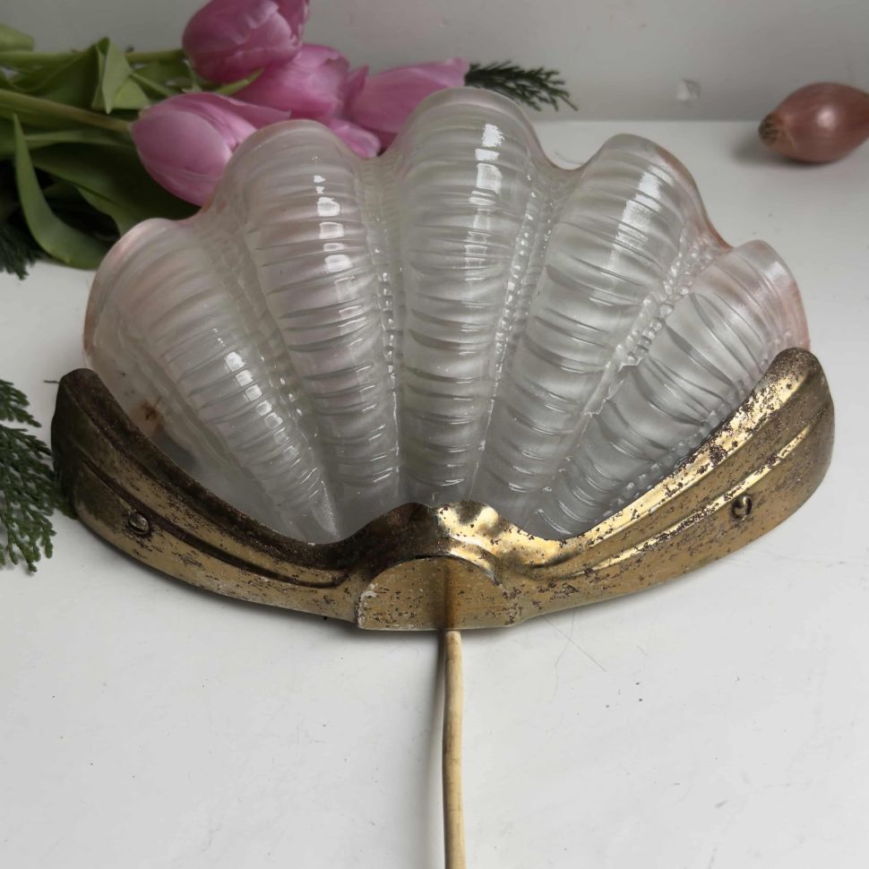 Бра Ракушка на 1 лампу 24 см стекло 