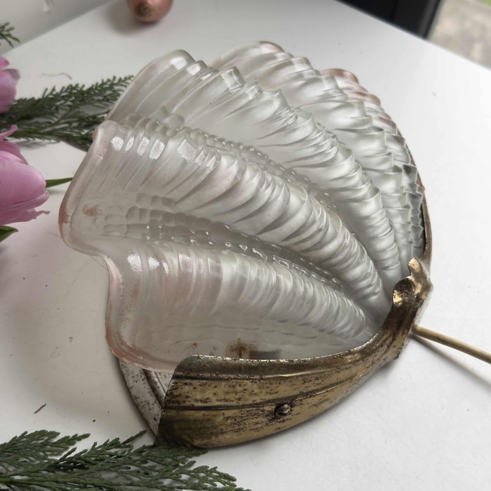 Бра Ракушка на 1 лампу 24 см стекло 