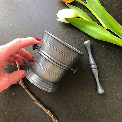 Ступка оловянная с пестиком