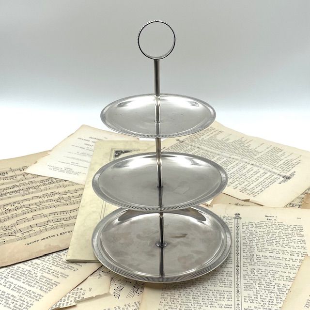 Менажница этажерка 33 см серебрение