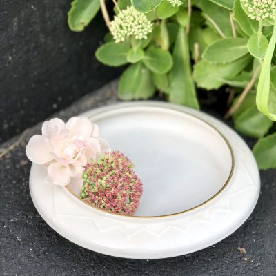 Блюдо с бортом на трех ножках Gunthersfeld Porcelain, Германия 1902-1945 г.г., клеймо