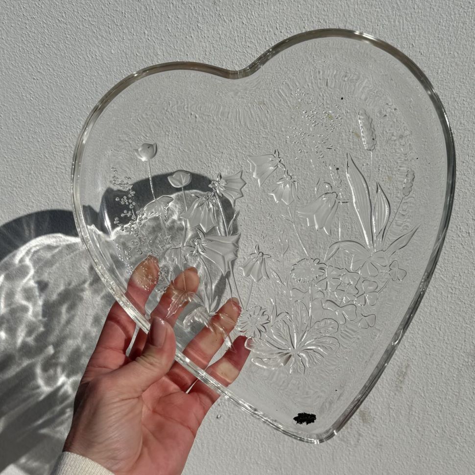 Блюдо Сердце 26 см хрусталь Германия