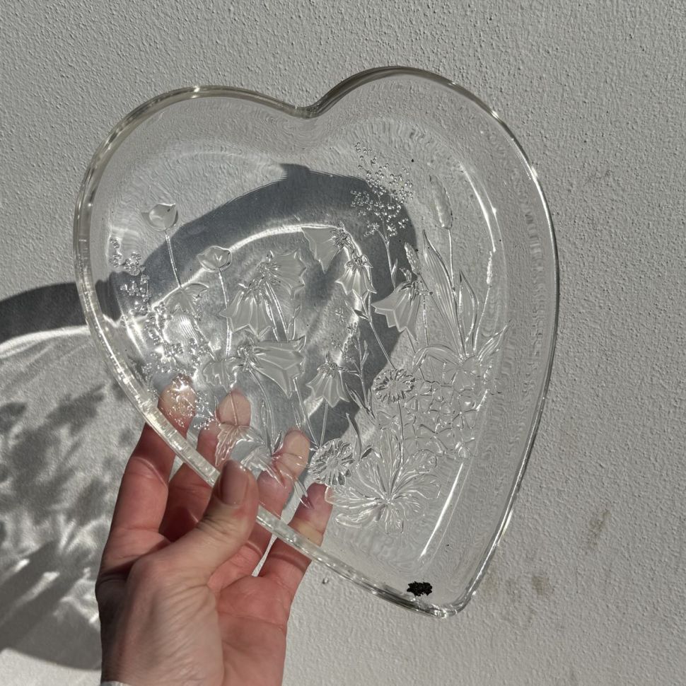 Блюдо Сердце 26 см хрусталь Германия