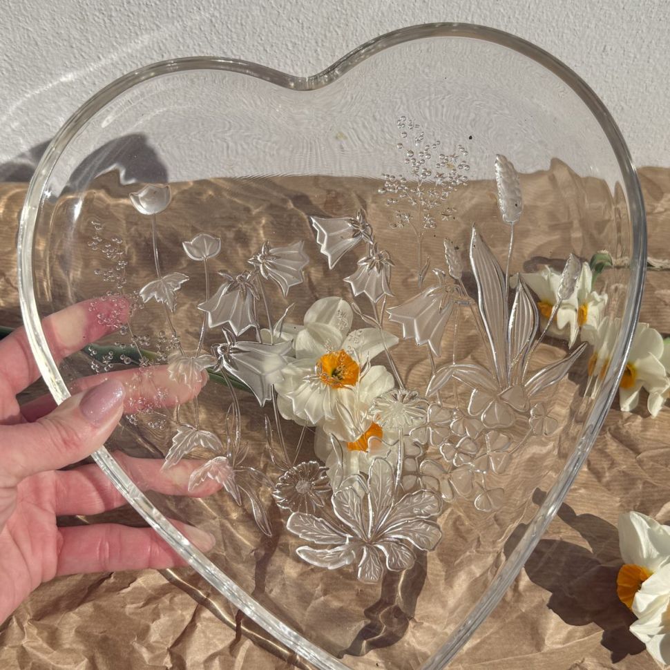Блюдо Сердце 26 см хрусталь Германия