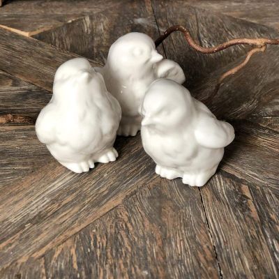 Статуэтка Воробей, фарфор, набор 3 шт.