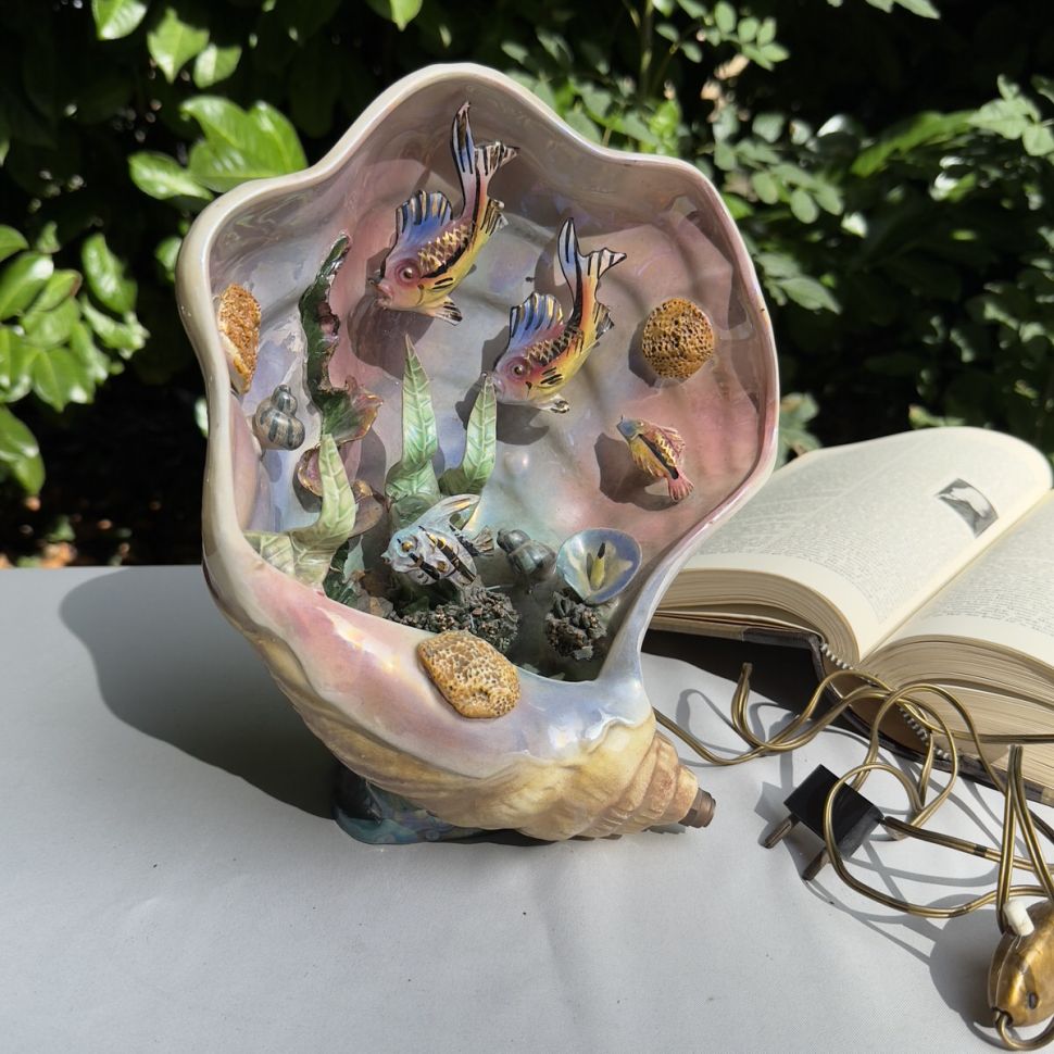 Лампа настольная Подводный мир 27 см фарфор Италия