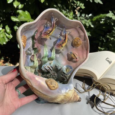 Лампа настольная Подводный мир 27 см фарфор Италия