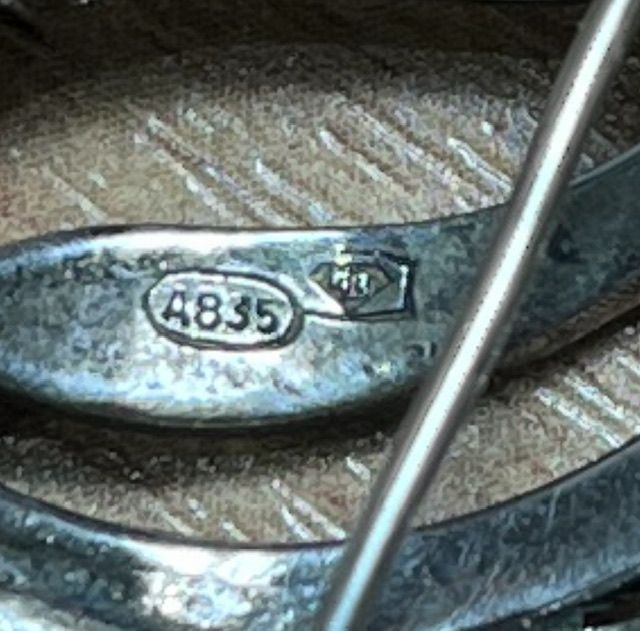 Брошь Цветок 5 см серебро фианиты Германия