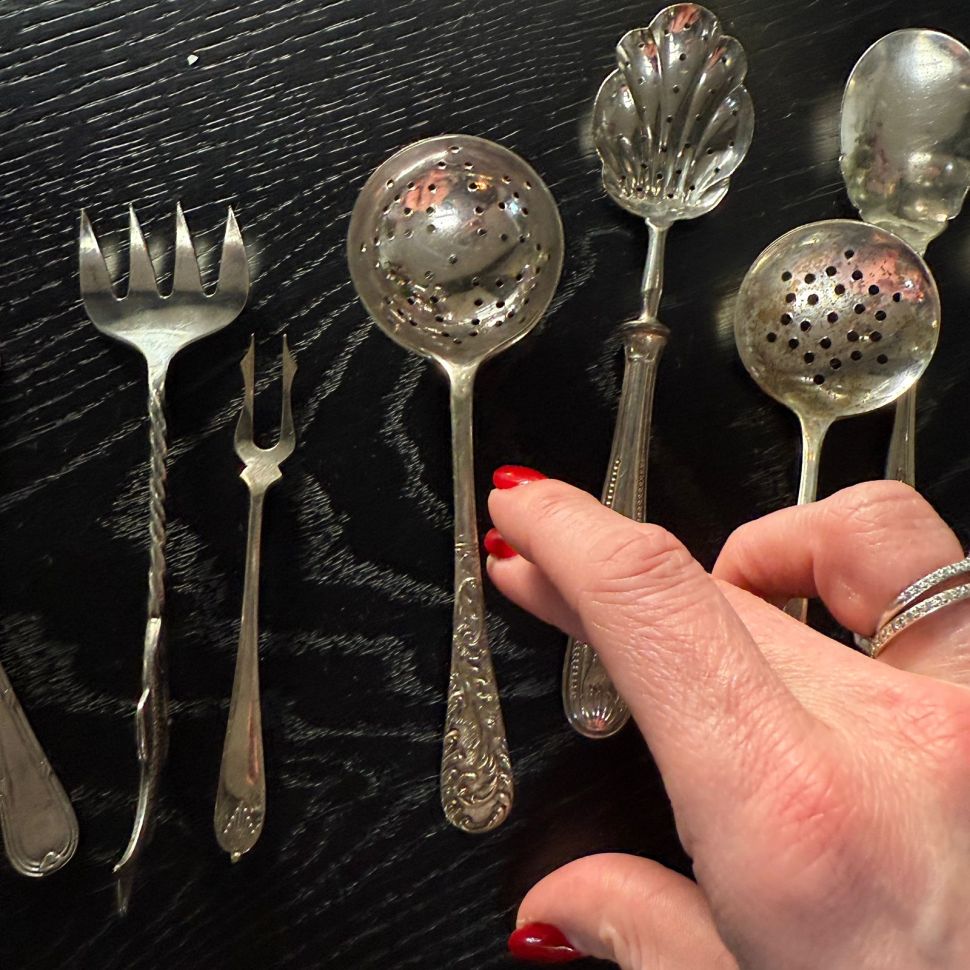 Ложка ситечко 14 см серебрение