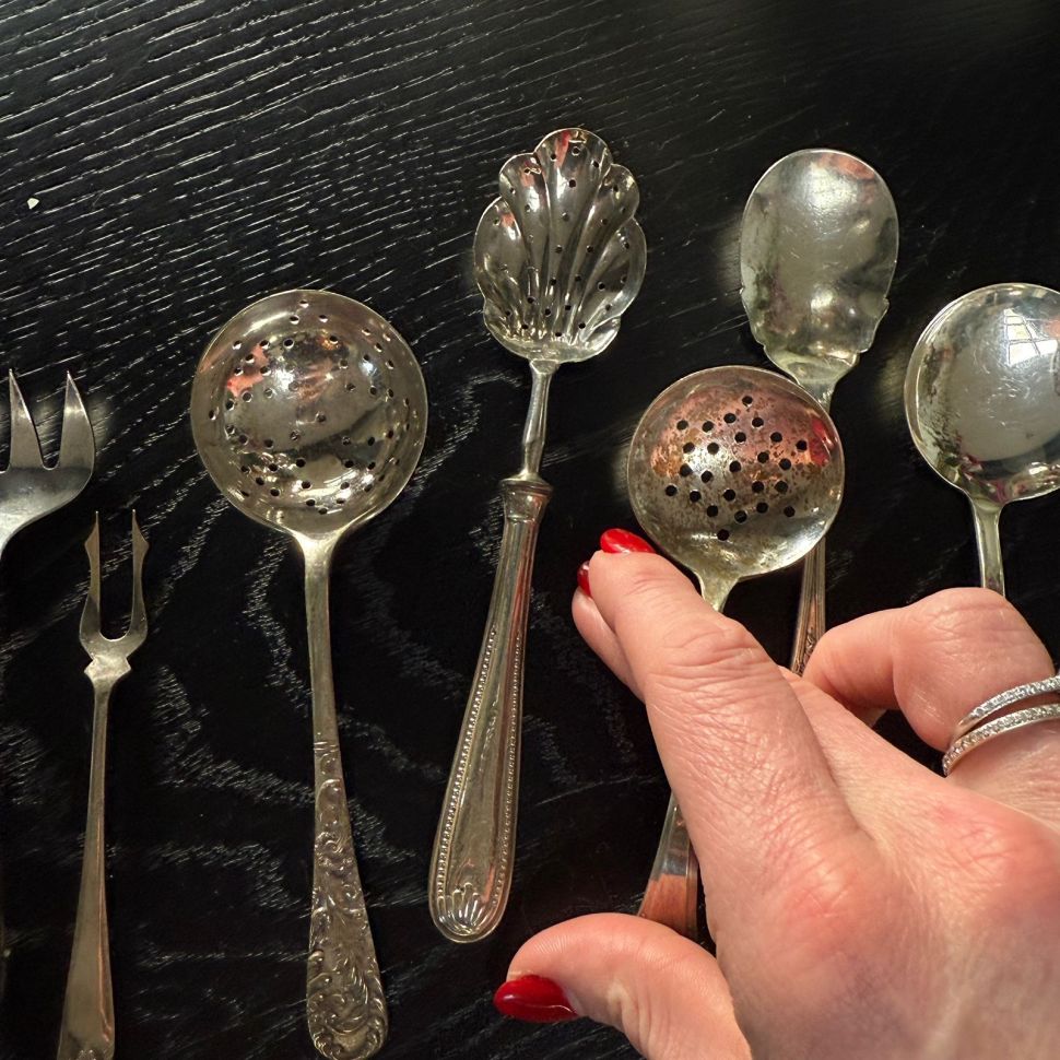 Ложка ситечко 14 см серебрение