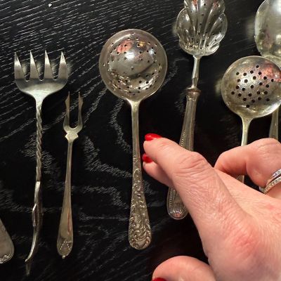 Ложка ситечко 14 см серебрение