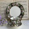 Чайное трио черный Royal Albert Provincial Flowers Ladys Slipper 200 мл Англия