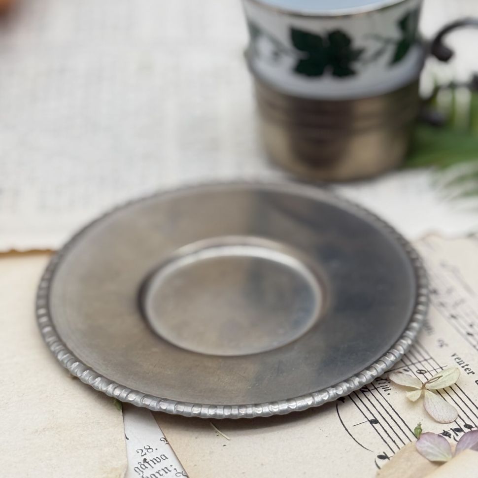 Кофейная пара в оловянном подстаканнике 100 мл фарфор Германия