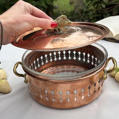 Кастрюля с крышкой 2,2 л Кабан медь латунь 