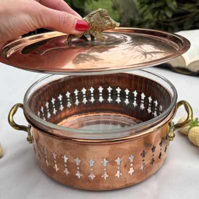 Кастрюля с крышкой 2,2 л Кабан медь латунь 