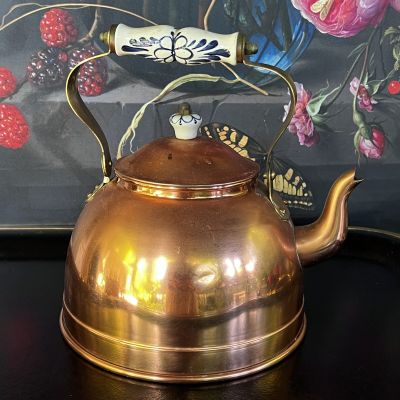 Чайник 2,5 л медь латунь с керамической ручкой Франция