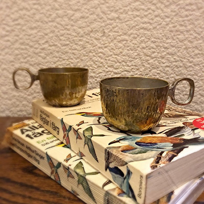 Кружка малая для глинтвейна серебрение по латуни