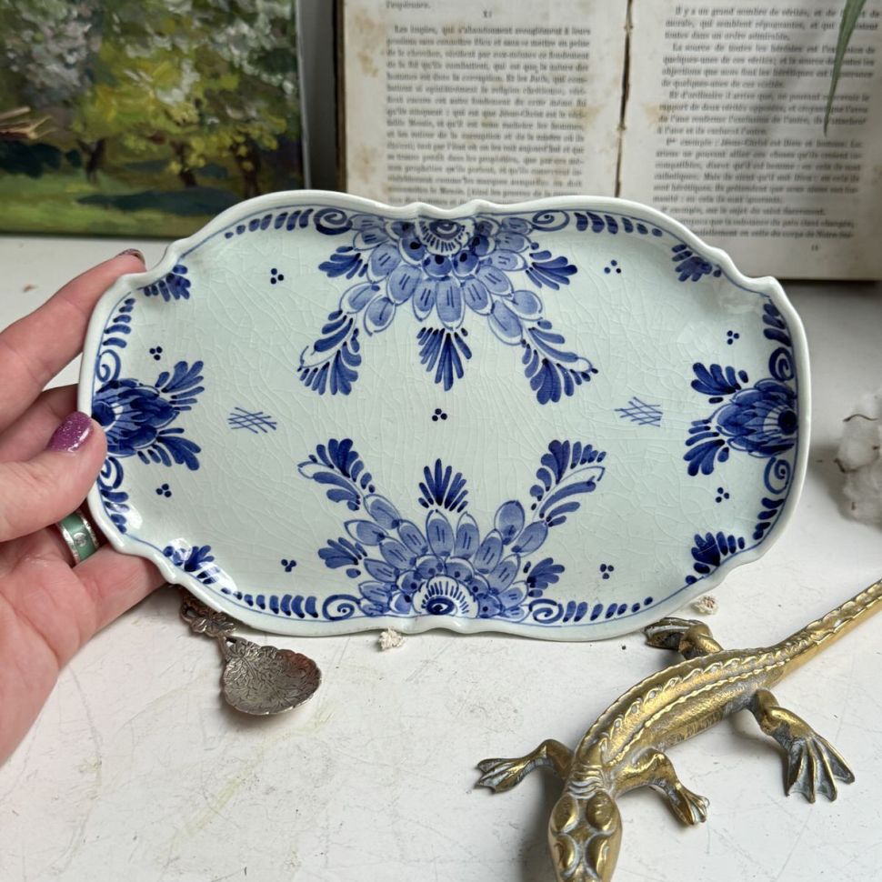 Поднос 12х20 см Delft Голландия ручная роспись