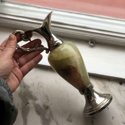 Кувшин 22 см Италия оникс металл (склейка)