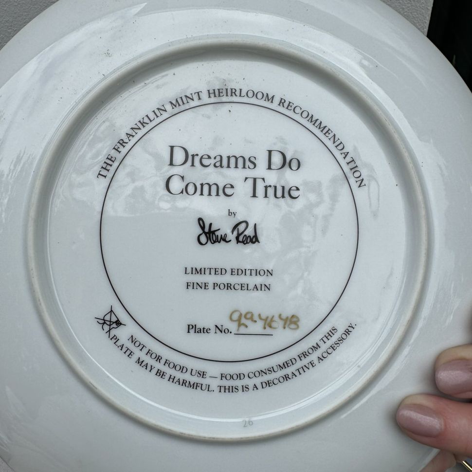 Тарелка Franklin Mint Золушка Dreams Do Come True номерная 21 см Англия 1980 г. 