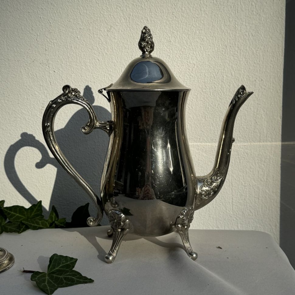 Чайник кофейник на ножках 0,8 л серебрение 