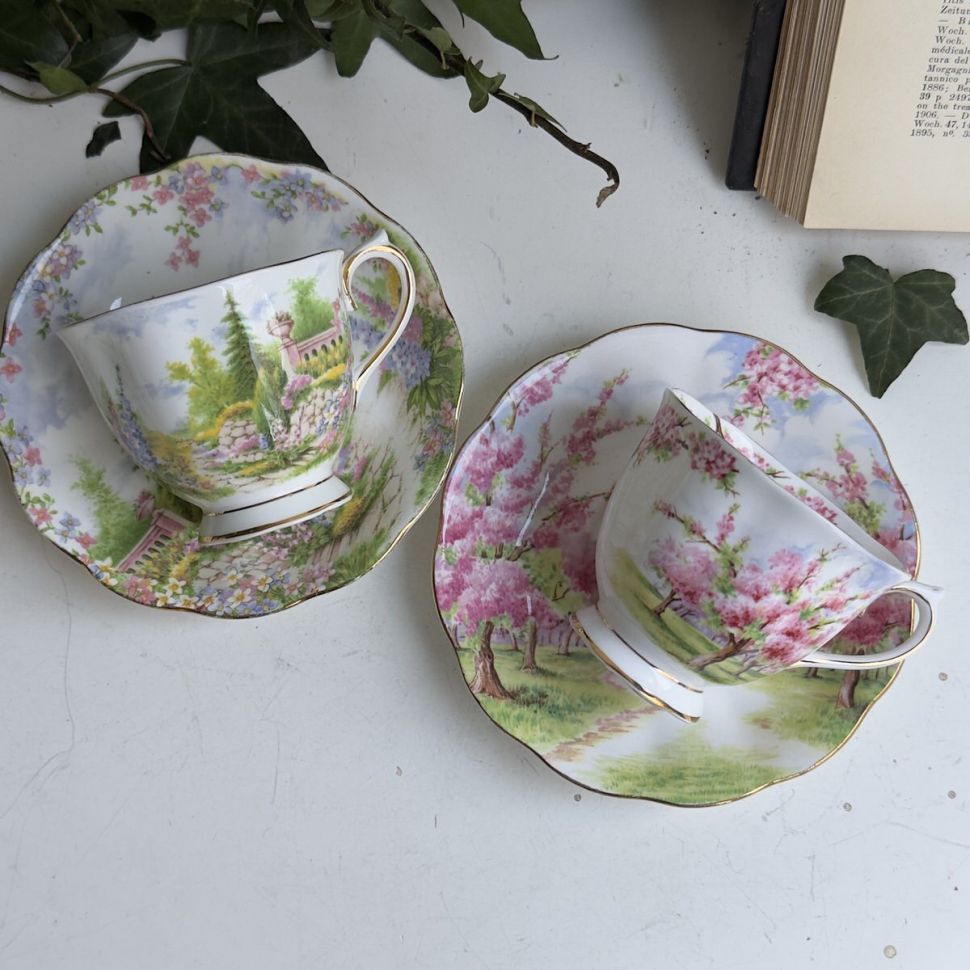 Чайная пара Royal Albert Kentish Rockery 190 мл 1940-е гг. Англия