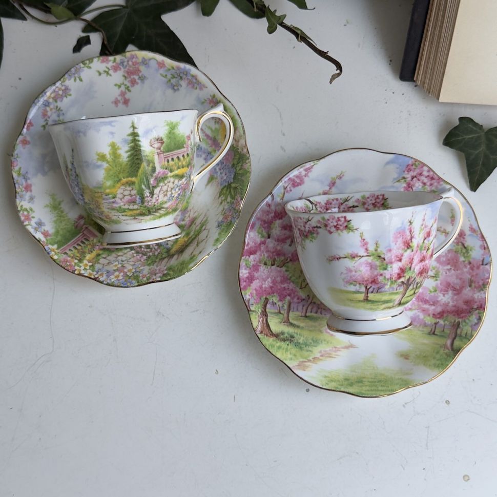 Чайная пара Royal Albert Kentish Rockery 190 мл 1940-е гг. Англия