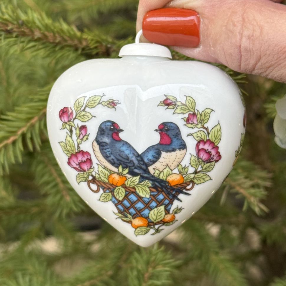 Подвес Hutschenreuther Сердце фарфор 8 см Германия 1997 г. 