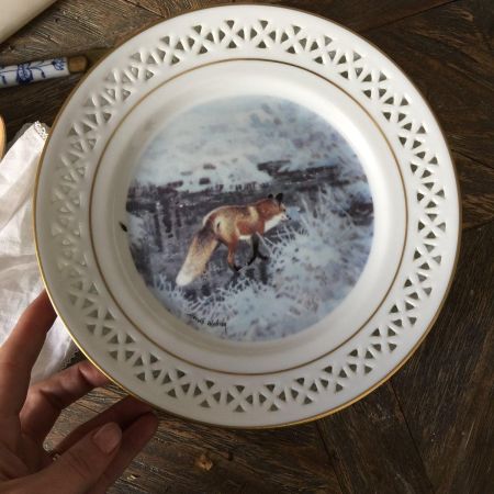 Тарелка с лисой Bing&Grondahl Copengagen Porceain Дания