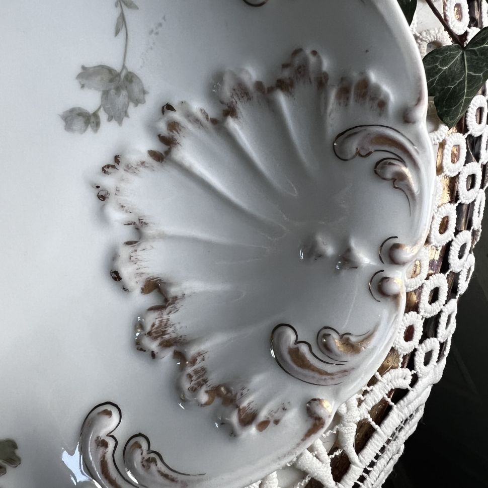 Блюдо Цветы Limoges 40 см фарфор Франция конец 19 в.