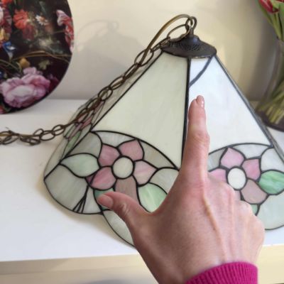 Люстра торшер Тиффани Цветок 128 см олово стекло     