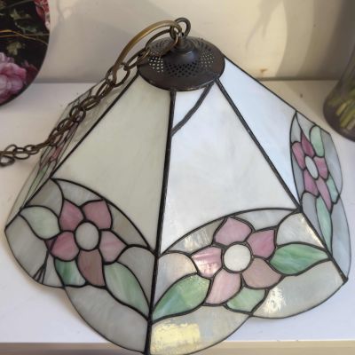 Люстра торшер Тиффани Цветок 128 см олово стекло     