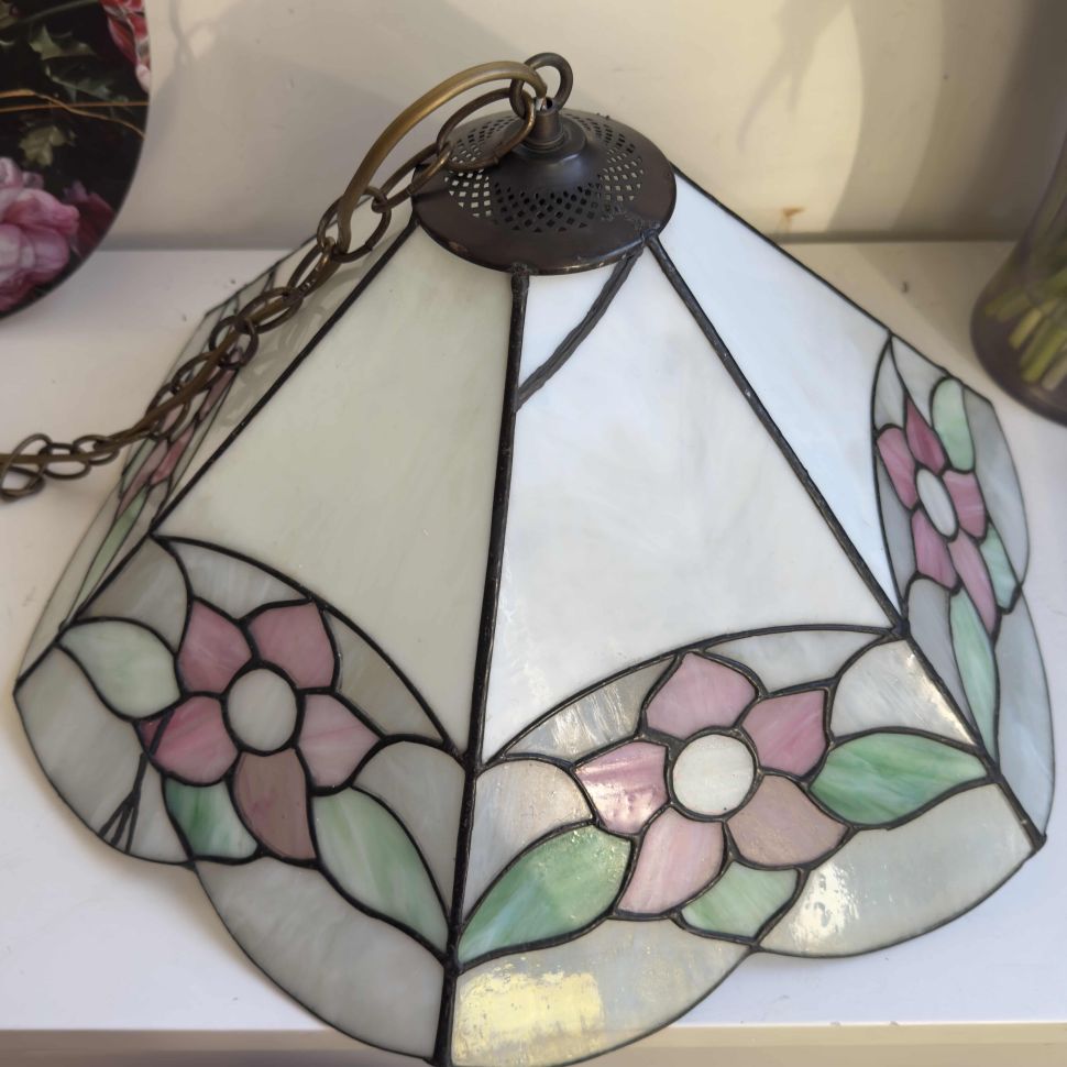 Люстра торшер Тиффани Цветок 128 см олово стекло     