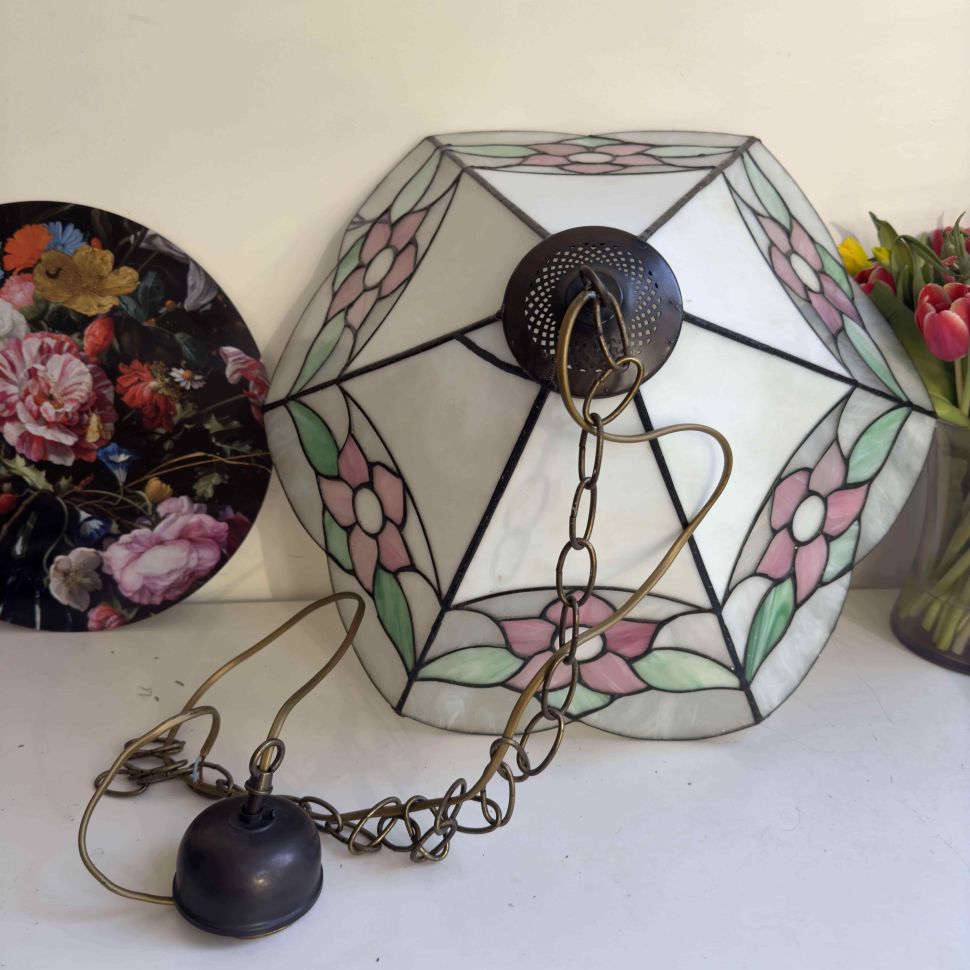 Люстра торшер Тиффани Цветок 128 см олово стекло     