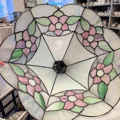 Люстра торшер Тиффани Цветок 128 см олово стекло     