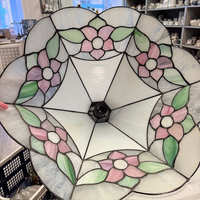 Люстра торшер Тиффани Цветок 128 см олово стекло