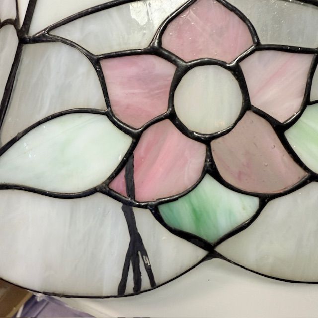 Люстра торшер Тиффани Цветок 128 см олово стекло