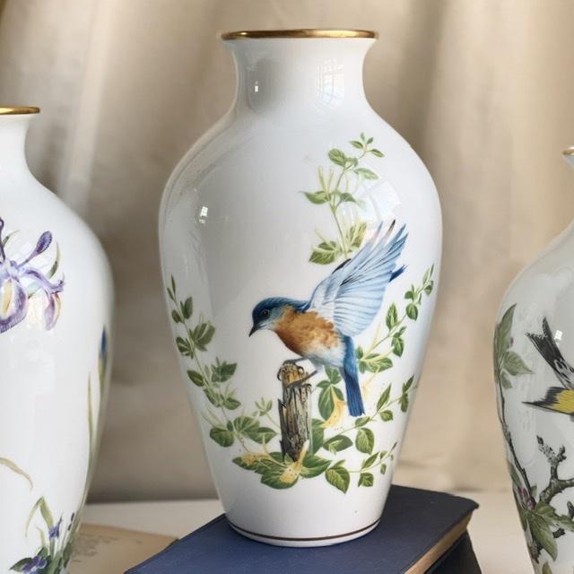 Ваза Franklin Mint 1985 The Bluebirds of summer