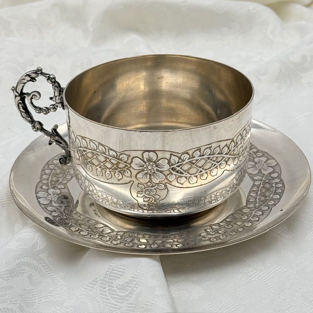 Чайная пара 420 мл серебрение Франция