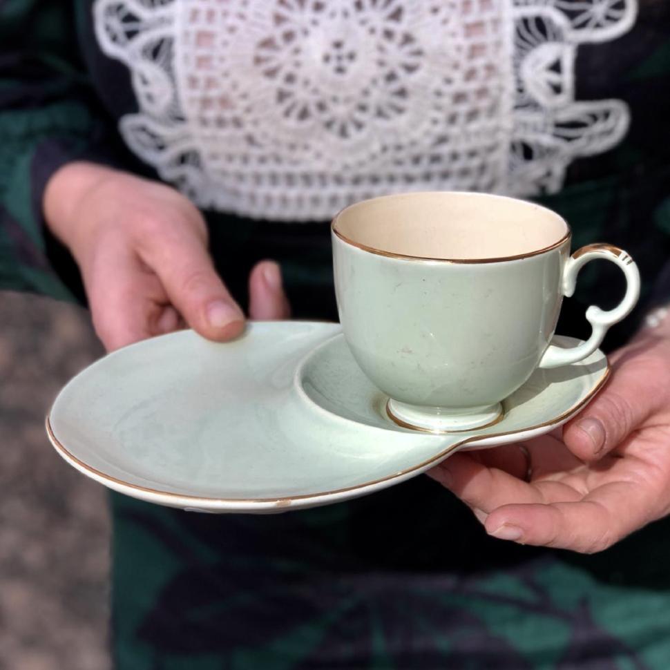 Чайная пара Crown Devon England