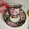 Чайная пара черный Royal Albert Provincial Flowers Alberta Rose 200 мл Англия
