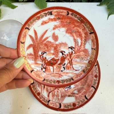 Чайная пара Гейши за столом 160 мл фарфор Япония литофания