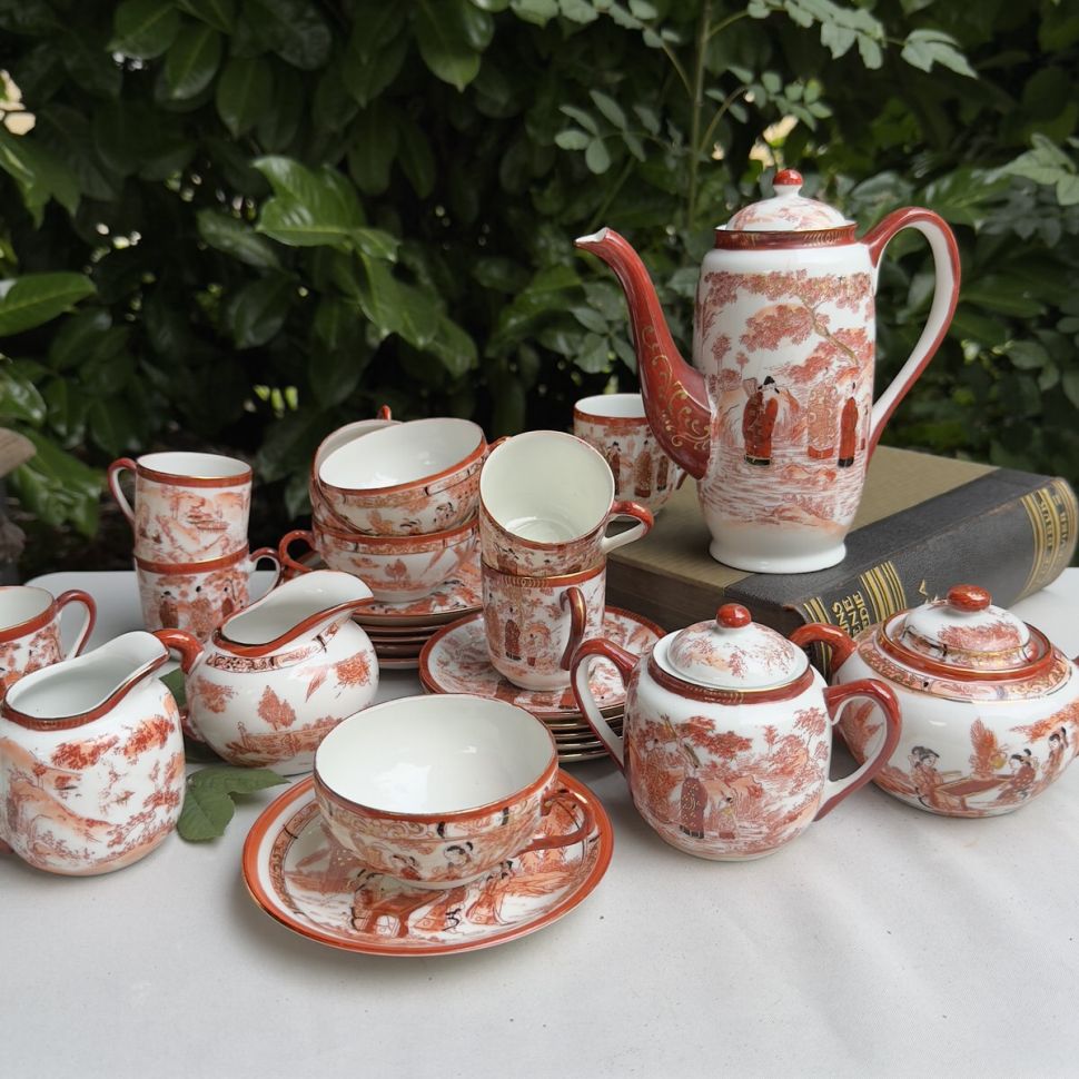 Чайная пара Гейши за столом 160 мл фарфор Япония литофания