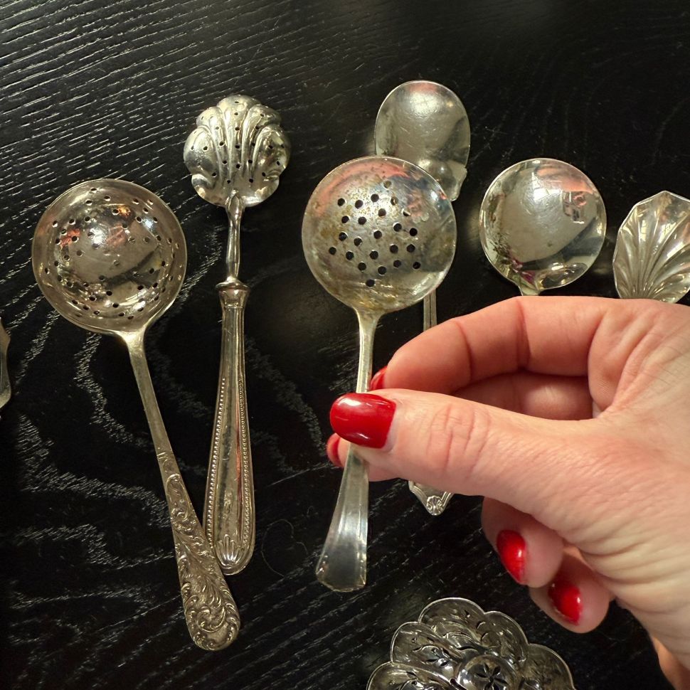 Ложка ситечко 11 см серебрение Англия