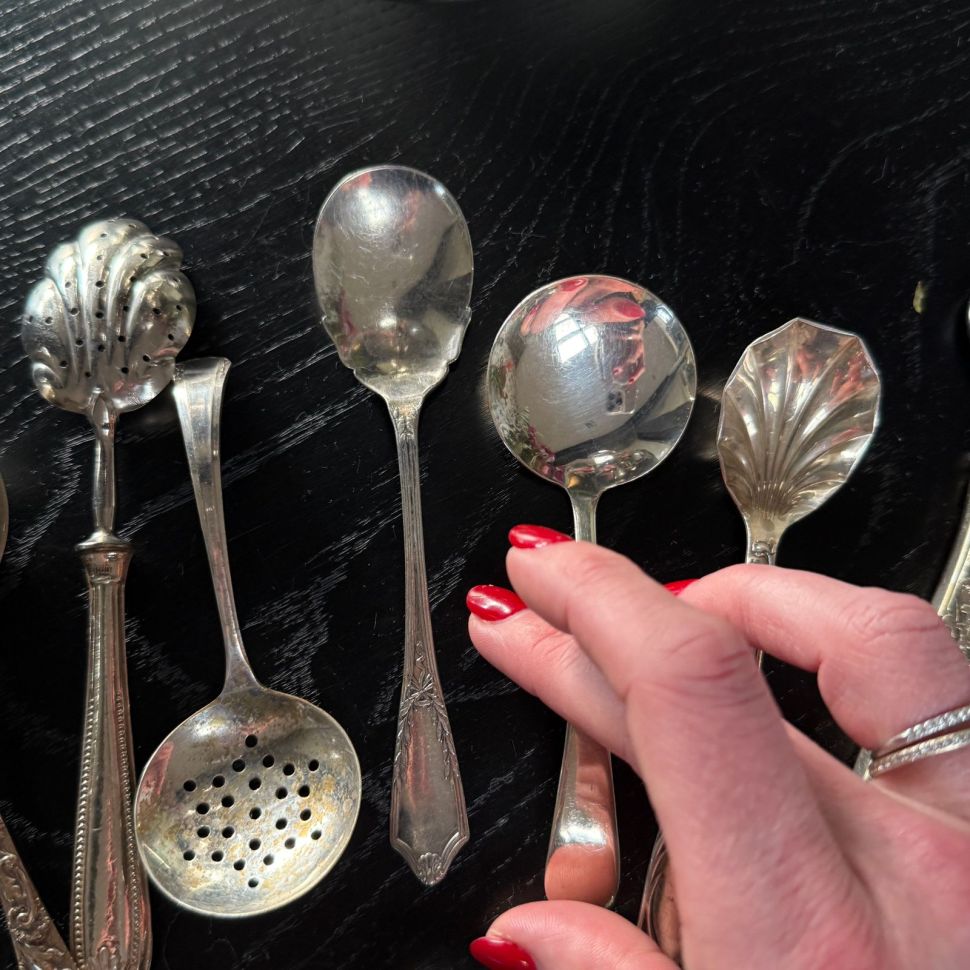 Ложка ситечко 11 см серебрение Англия