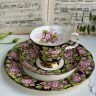 Чайное трио черный Royal Albert Provincial Flowers Mayflower 200 мл Англия 