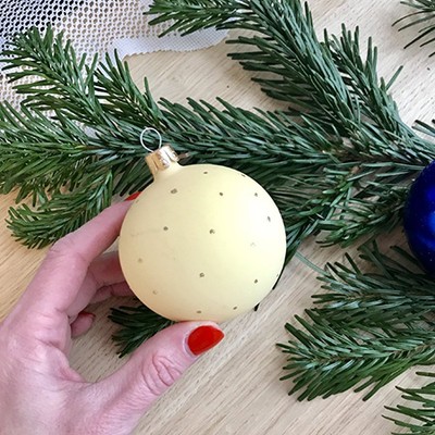 Новогодний средний шар стекло