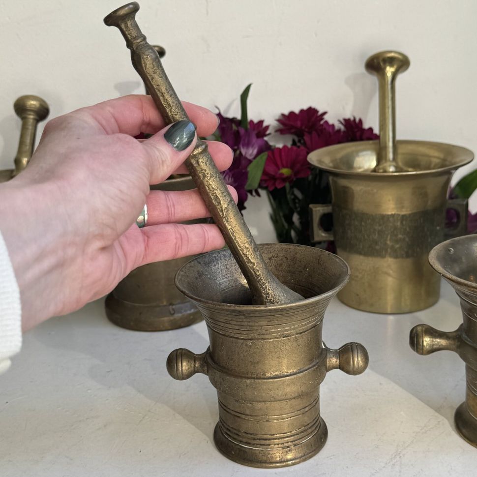 Ступка с пестиком 10 см латунь