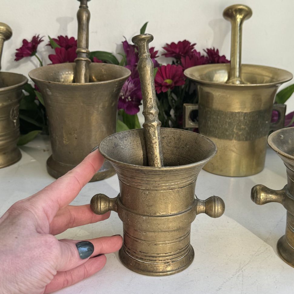 Ступка с пестиком 10 см латунь