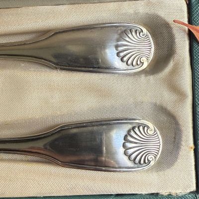 Ложка и вилка набор Christofle 21 см серебрение Франция